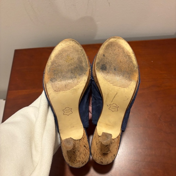 Steve Madden Pursue Suede Leather Slingback Heels in Blue Size 8 - Picture 8 of 12